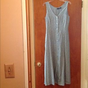 Vintage 80s GAP sage floral sleeveless max…